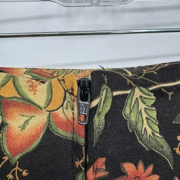 VTG Briggs New York Skirt Black Floral Paisley Midi Slit Boho Fairy Grunge 18 - Picture 7 of 7